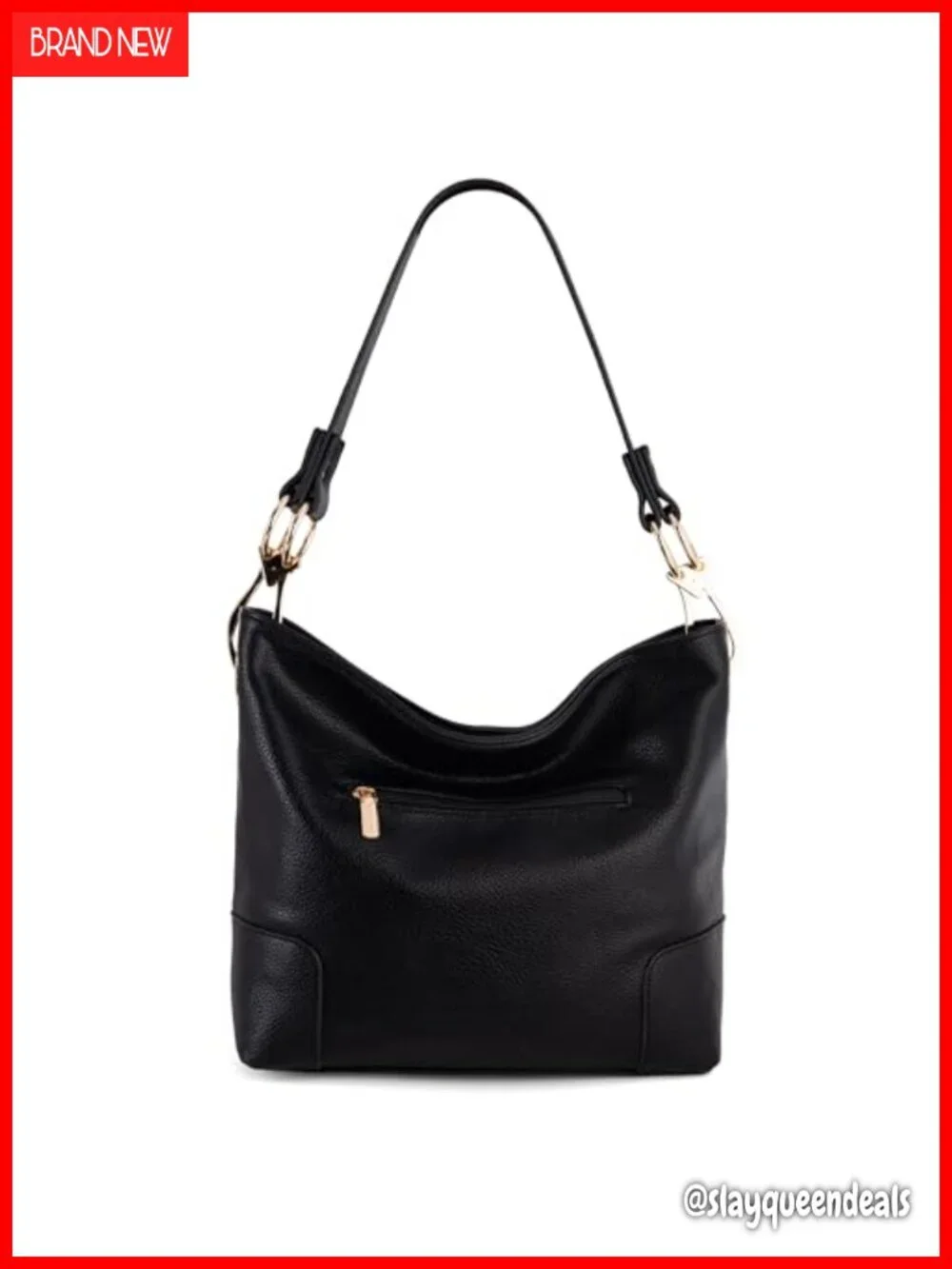 Faux Leather Hobo Bag Top Handle Satchel Shoulder Purse Wide Strap Roomy Zipper